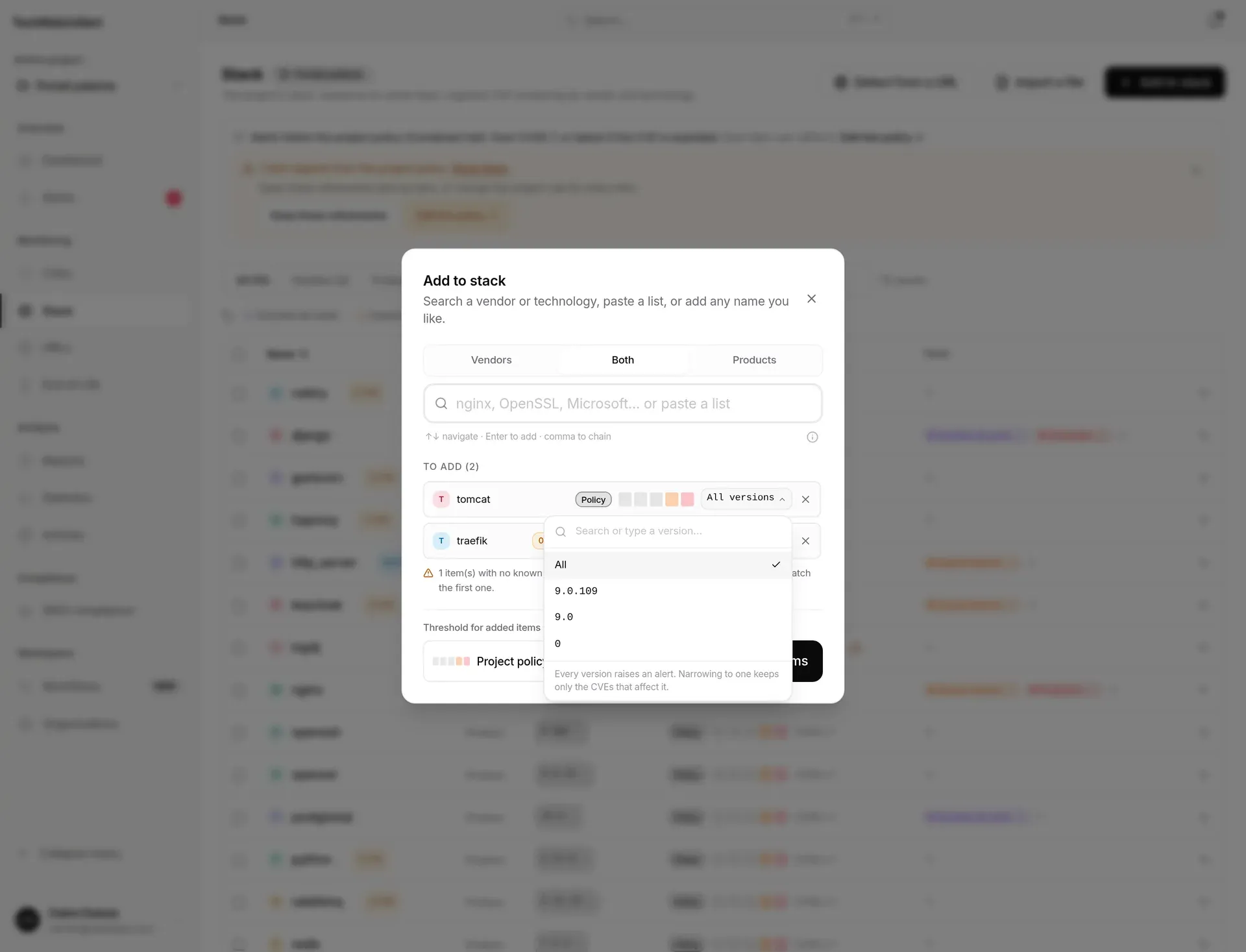 Choosing the version of a queued item