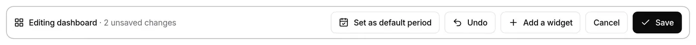 Edit bar with 2 unsaved changes and the Cancel button