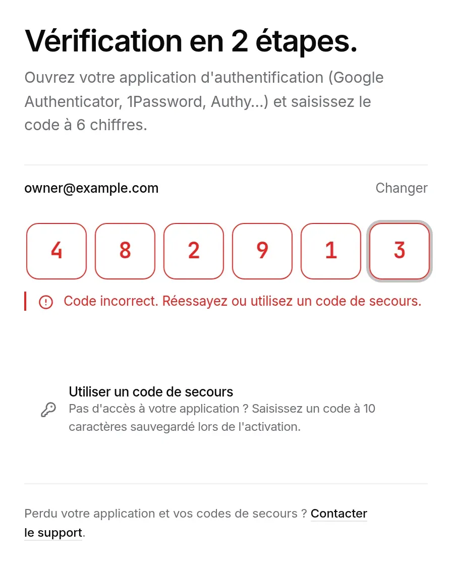 Code refusé