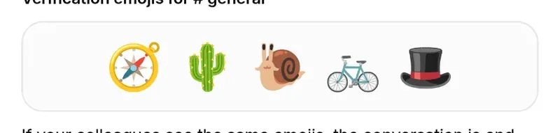 The five verification emojis of # général