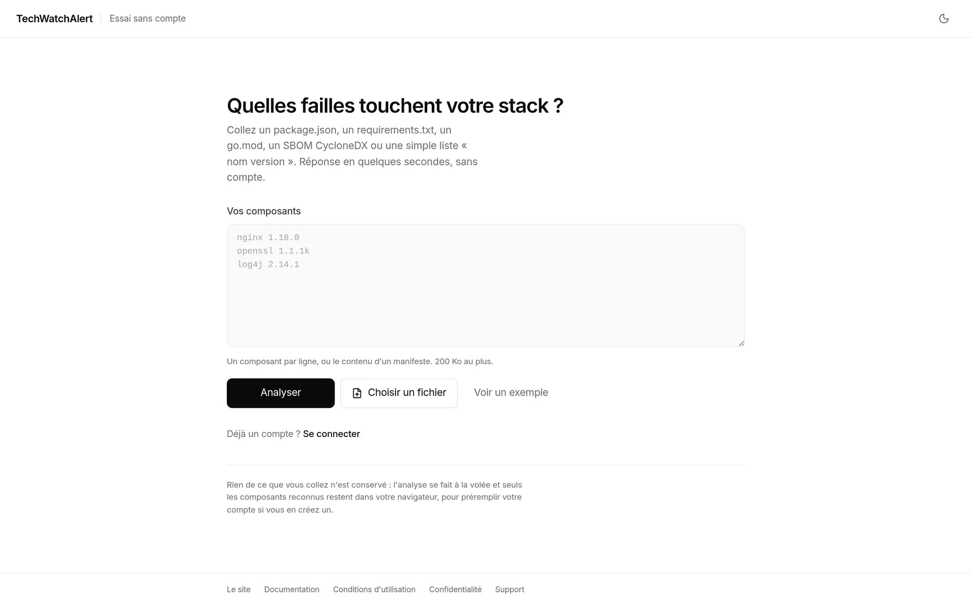 Essai sans compte