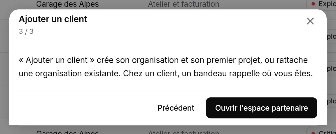 Étape 3 du guide : ajouter un client