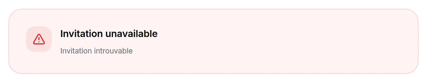 Invitation expired, already used or revoked