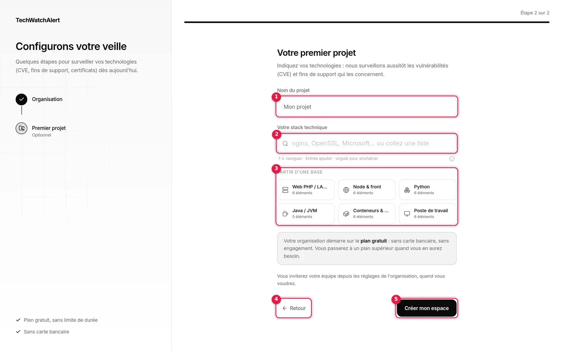 Deuxième étape : le premier projet et sa stack