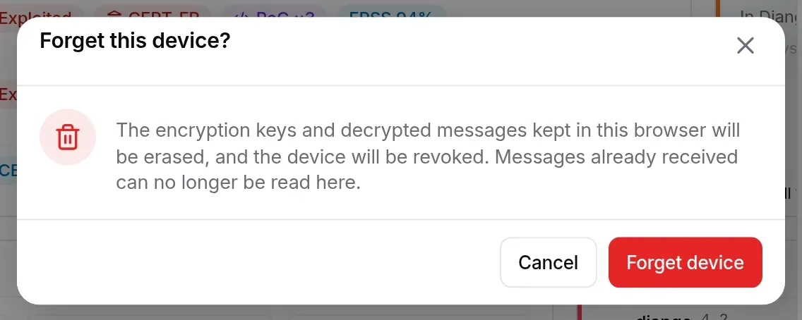 The “Forget this device?” confirmation