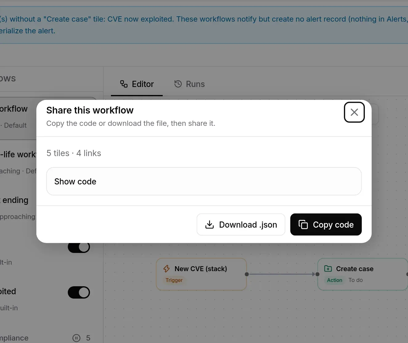 Share this workflow window