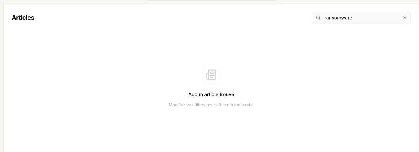 Recherche sans résultat : « Modifiez vos filtres pour affiner la recherche »