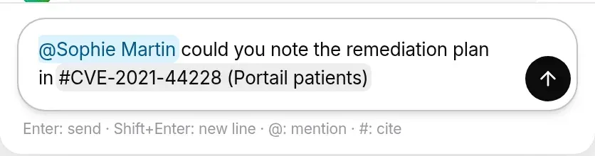 A draft with a mention and a reference as chips
