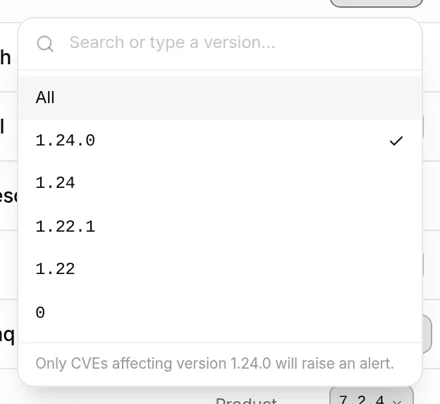 Version picker for nginx